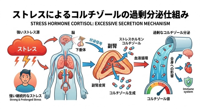ストレスによるコルチゾールの過剰分泌の仕組み