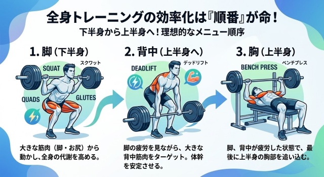 全身トレーニングの効率化は「順番」が命！